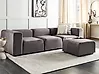 Sofá modular 3 plazas FALSTERBO con otomana Terciopelo Gris pardo