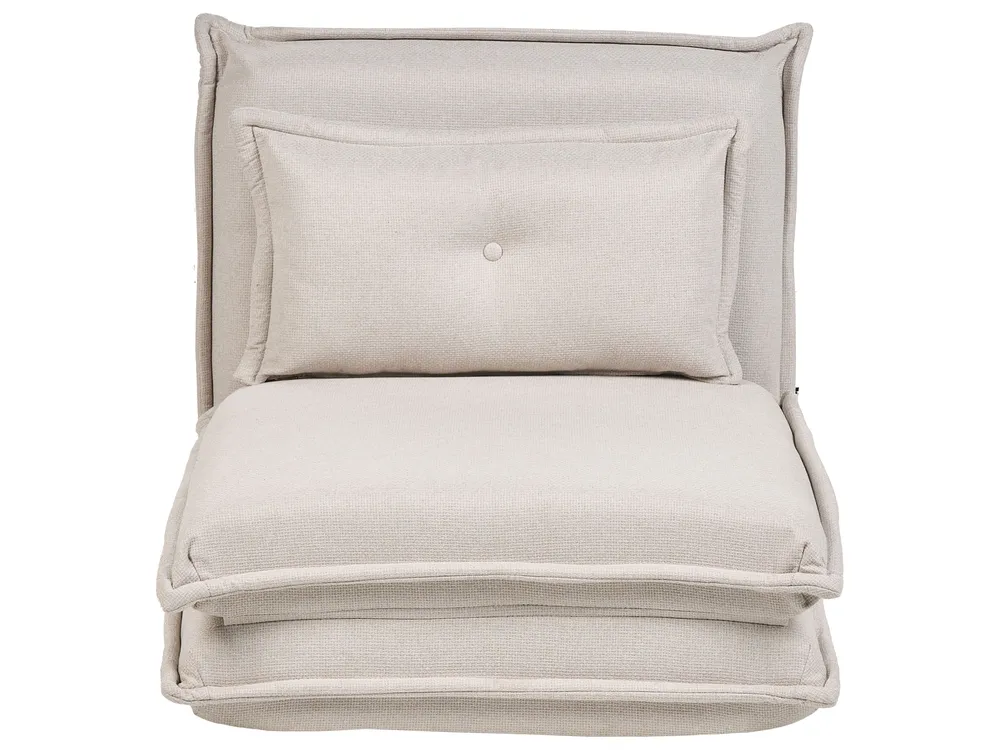 Single Sofa Bed DELLEN Fabric Off-White