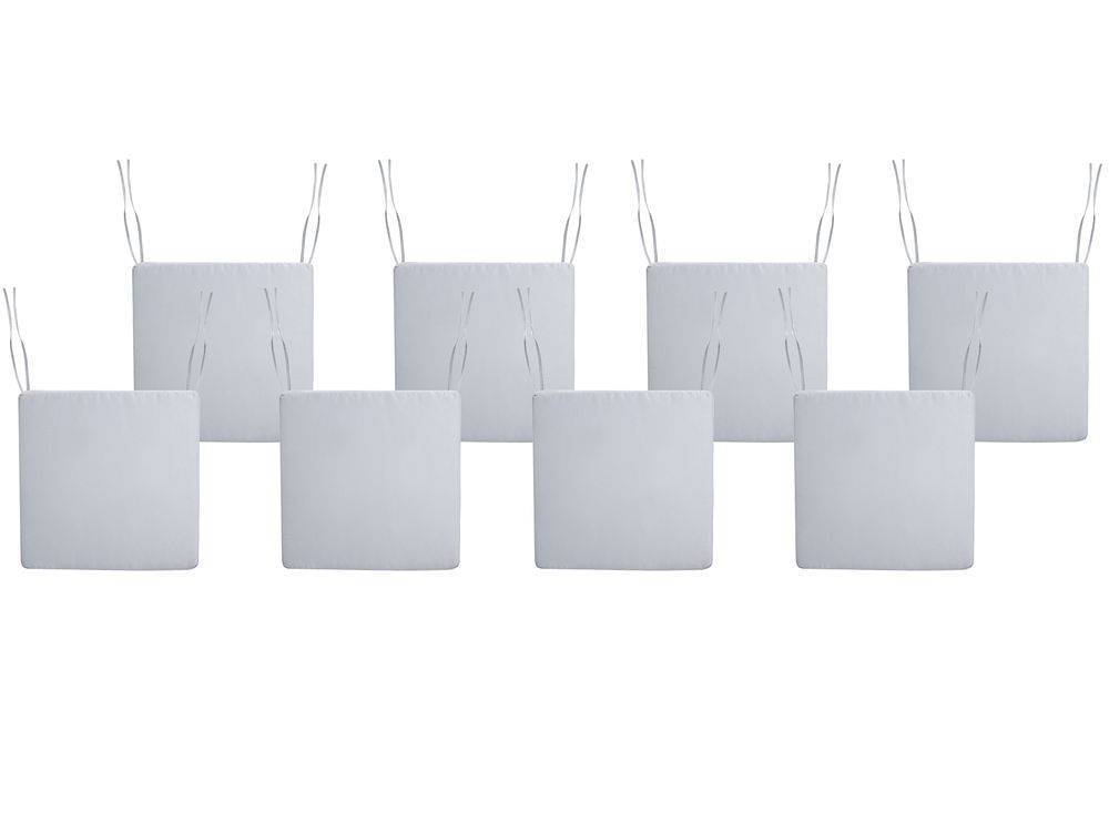 Set van 8 tuinzitkussens SASSARI PREMIUM 46 x 46 cm Lichtgrijs