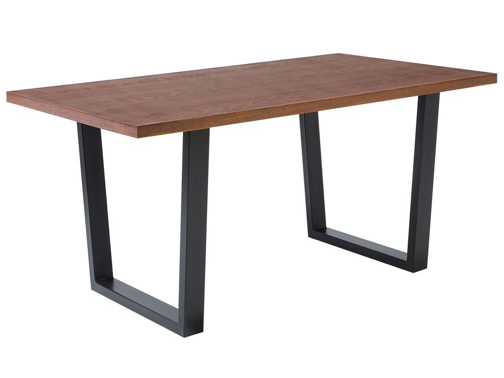 Dining Table AUSTIN Dark Walnut 160 cm 90 cm