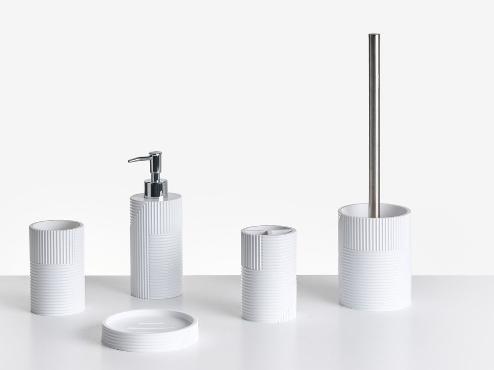 Set de 5 accesorii pentru baie SEPAHUA Alb