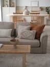 Divano angolare in tessuto beige con ottomana OSLO Destro_826324