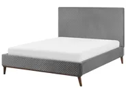 Bed Velvet BAYONNE 140 x 200 cm (EU Double) Light Grey_1011889