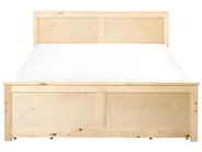 Bed with 4 Drawers DAUPHIN Pine Wood Light Brown 140 x 200 cm (EU Double)_1059834