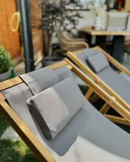 Zestaw 2 leżaków ogrodowych składanych AVELLINO Drewno akacjowe Jasnobrązowy_1177548