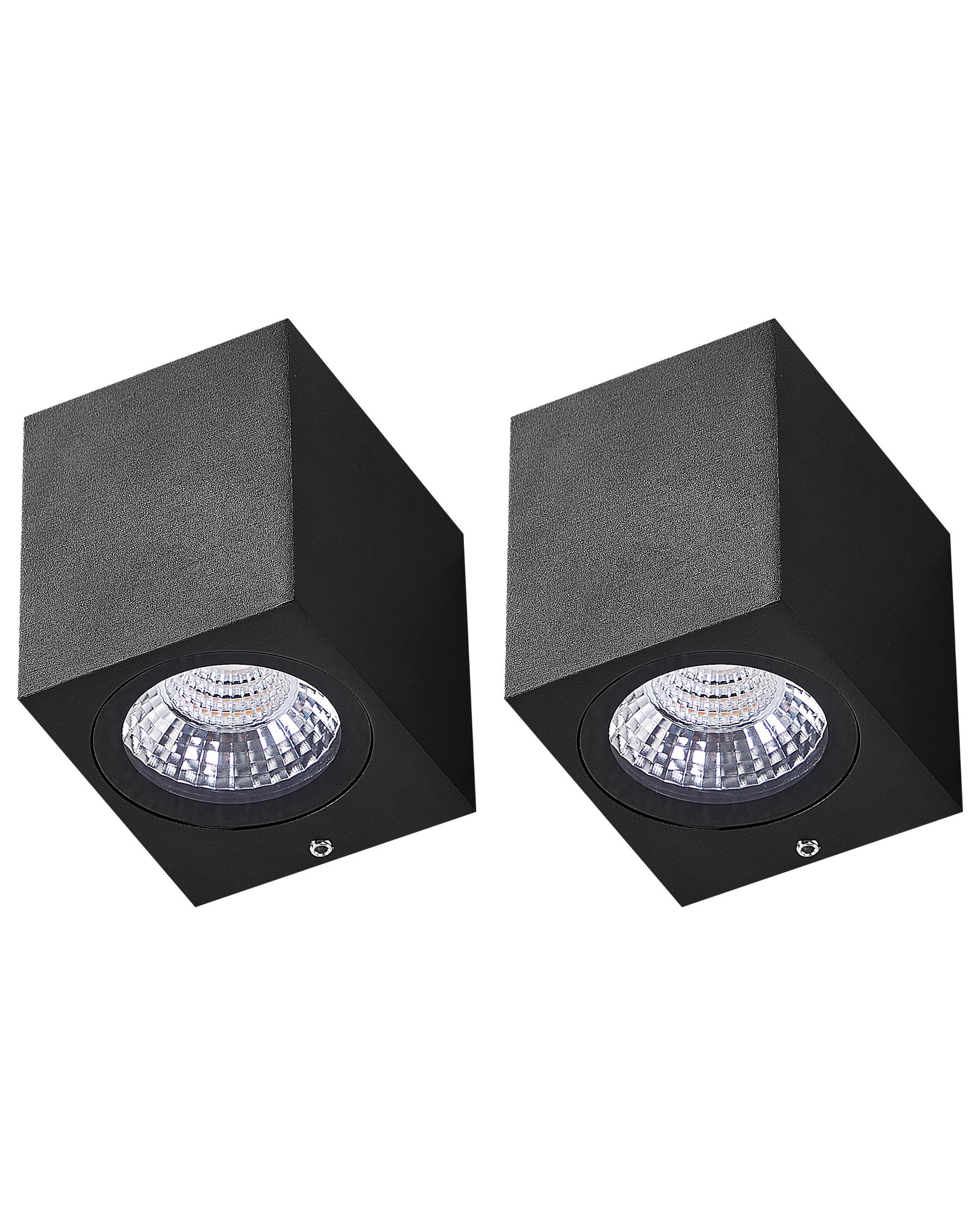 Set of 2 Outdoor LED Wall Lights Black ARANSAS_917091