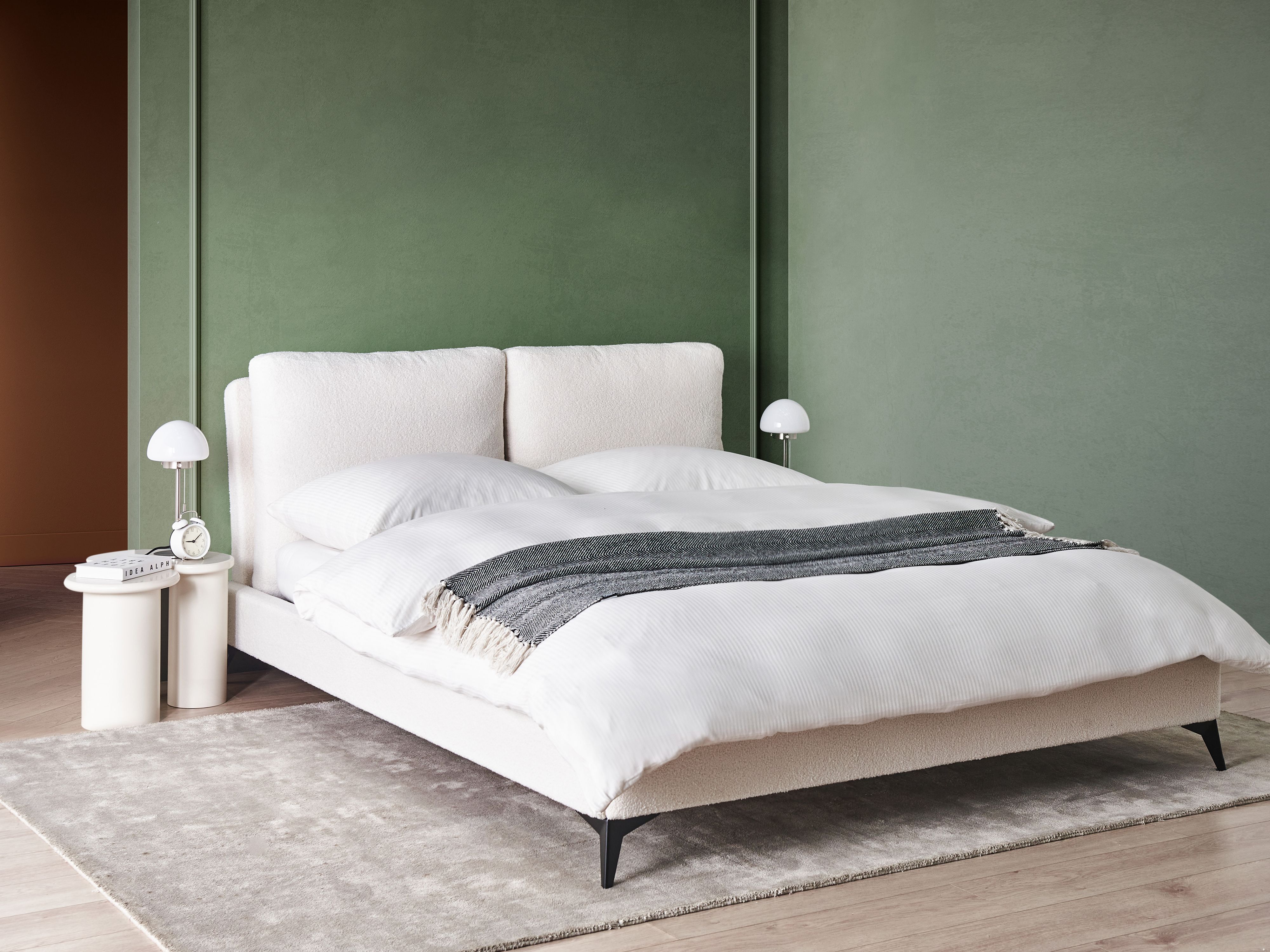 Bed Boucle MELLE 160 x 200 cm (EU King Size) Off-White_1174690