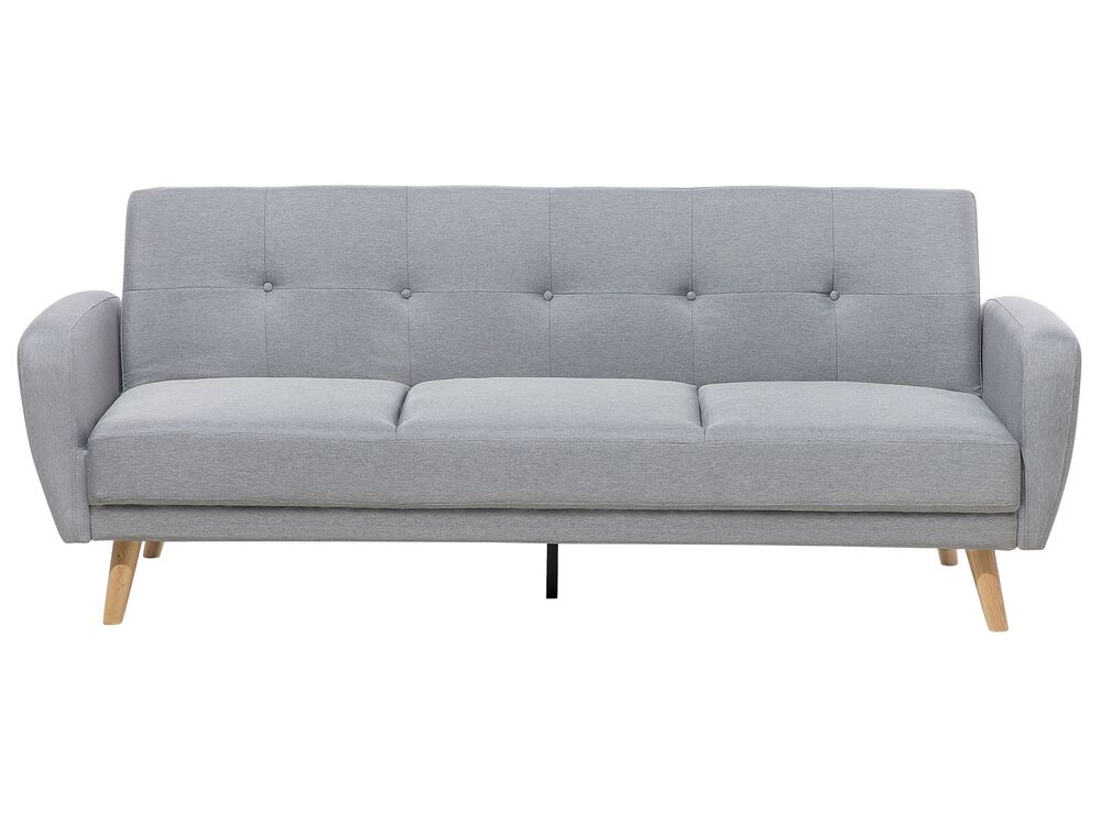 Sofa Bed 3 Seater FLORLI Fabric Light Grey