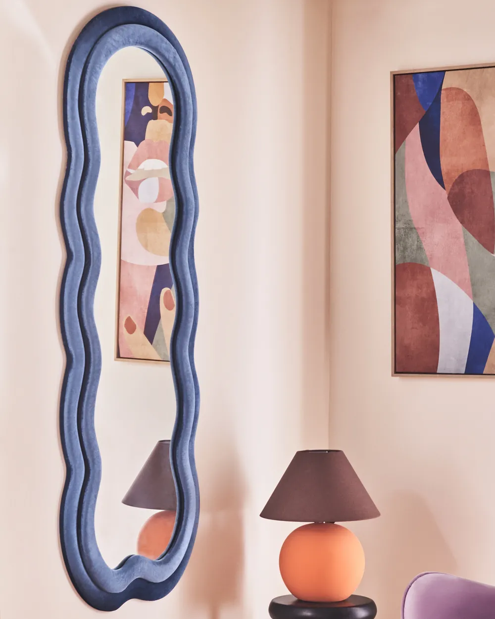Wall Mirror LACS 57 cm 160 cm Velvet Blue_903760