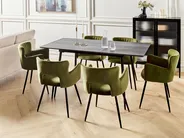 Extending Dining Table GELANDA Grey 120/160 cm 80 cm_886358