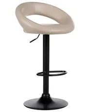 Set of 2 Bar Chairs PEORIA Swivel Faux Leather Light Beige_894666