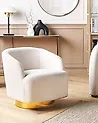 Sillón giratorio LAVIK Bouclé Blanco crema