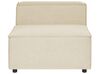 Right Hand 3 Seater Modular Linen Corner Sofa Beige APRICA_856835