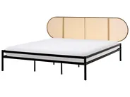 Bed PE Rattan BOULIN 180 x 200 cm (EU Super King) Black_976736