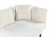 Chaise longue de terciopelo blanco crema/madera oscura derecho CHAUMONT_871158