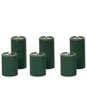 Set of 6 LED Candles NOISETTE 10/16 cm Green