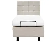 Adjustable Bed Fabric DUKE 80 x 200 cm (EU Small Single) Light Beige_973399
