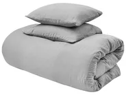 Komplet pościeli SUMNER 150 x 200 cm Muślin bawełniany Jasnoszary_1060086