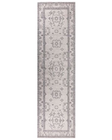 Tappeto cotone beige e grigio 80 x 300 cm GOLLER