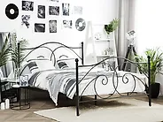 Bed Metal DINARD 140 x 200 cm (EU Double) Black_1178551