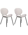 Set of 2 Dining Chairs LUANA Velvet Light Beige