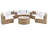 Garden Lounge Set with Table 9 Seater SEVERO PE Rattan Golden Brown