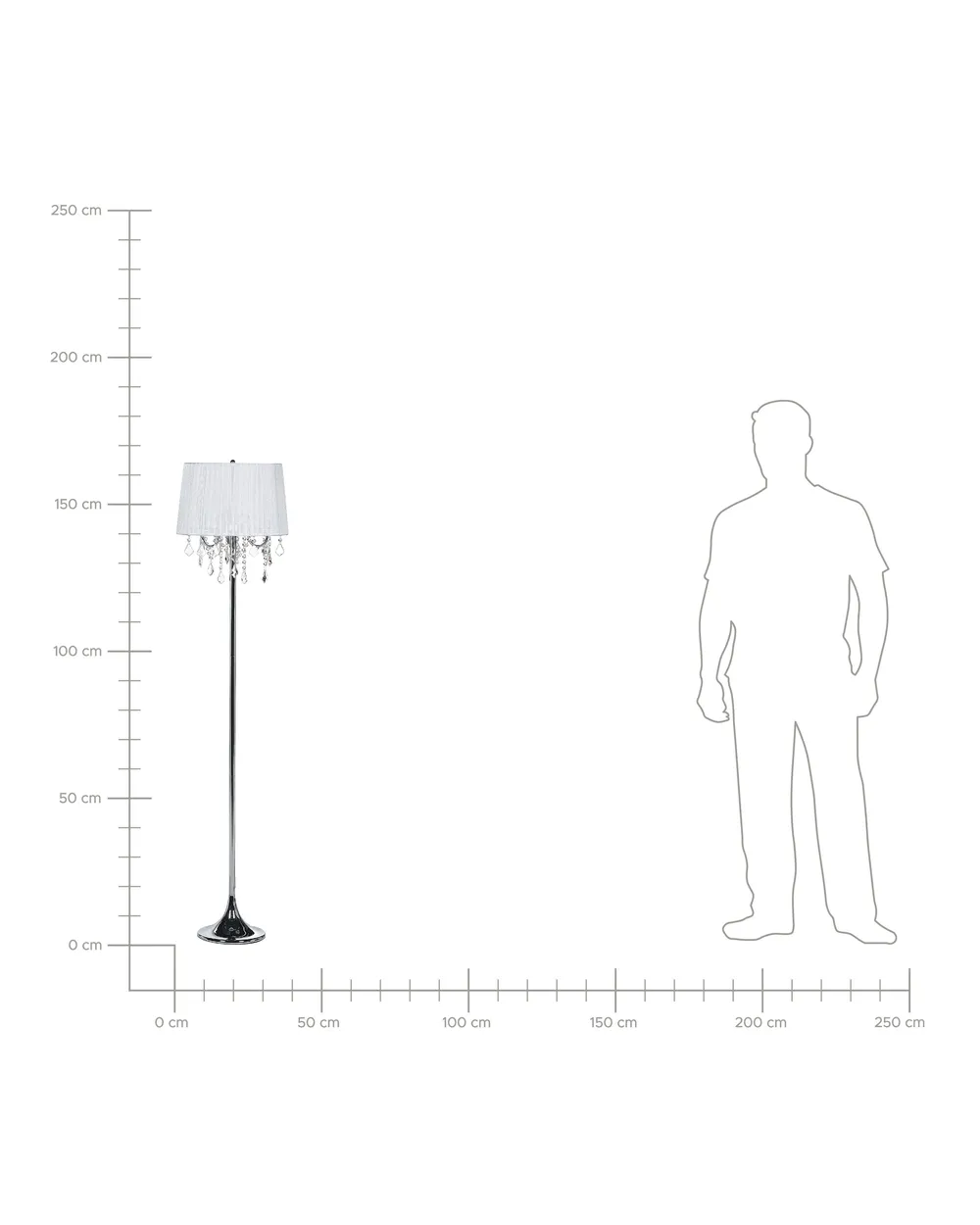 Lampada da terra EVANS Metallo Bianco_861225