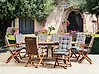 Conjunto de comedor exterior 8 plazas MAUI PREMIUM Madera de acacia Gris claro