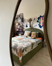Wall Mirror CABIDOS 70 cm 130 cm Paulownia Wood Light Brown_1175625