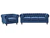 Living Room Set 4 Seater CHESTERFIELD Velvet Navy Blue