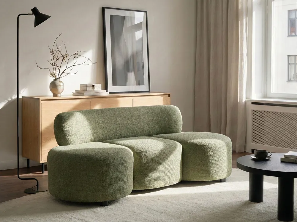 Sofa dla 3 osób BLAVAND Oliwkowy