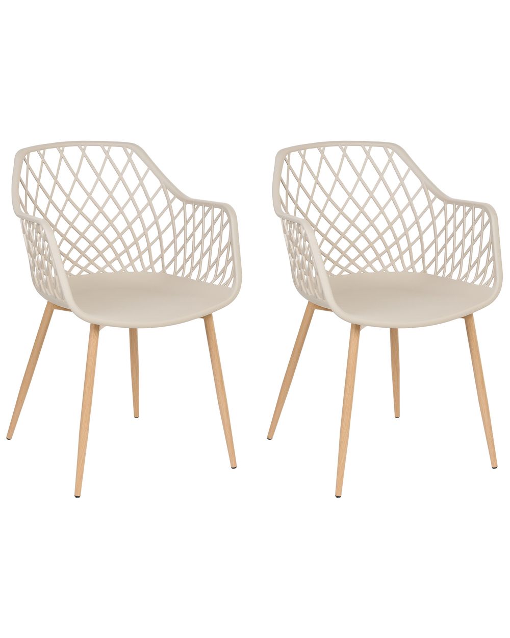 Set med 2 matstolar NASHUA Beige