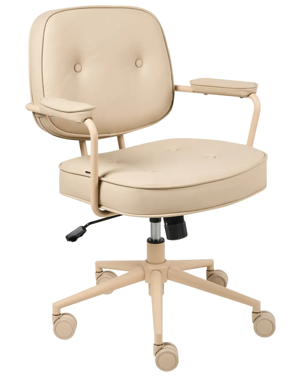 Sedia Ufficio Direzionale MALATEC Beige In Ecopelle - Con Poggiapiedi Reclinabile E Meccanismo Ribaltabile - Portata 130 Kg