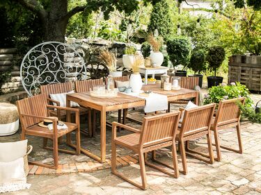 6 Seater Acacia Wood Garden Dining Set SASSARI