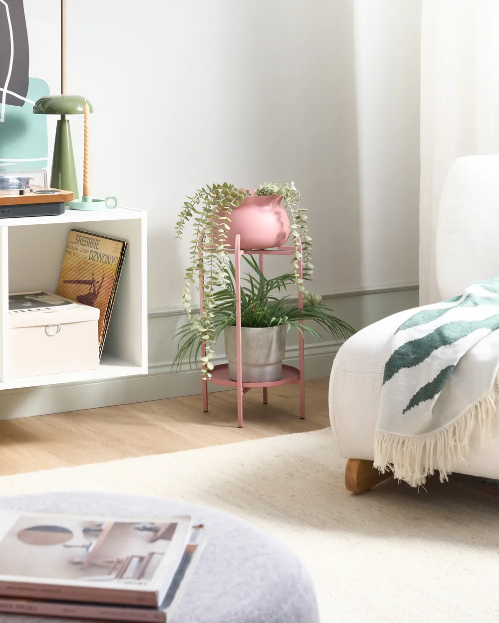 Elevated Plant Pot MOKUREN Metal 25 cm Pink