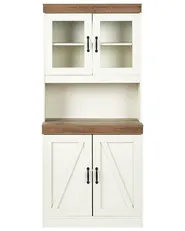 Glass Display Cabinet KALBARRI 80 cm Brown/ White_963510
