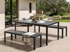 Set da pranzo da giardino con panche 6 posti NARDO Nero