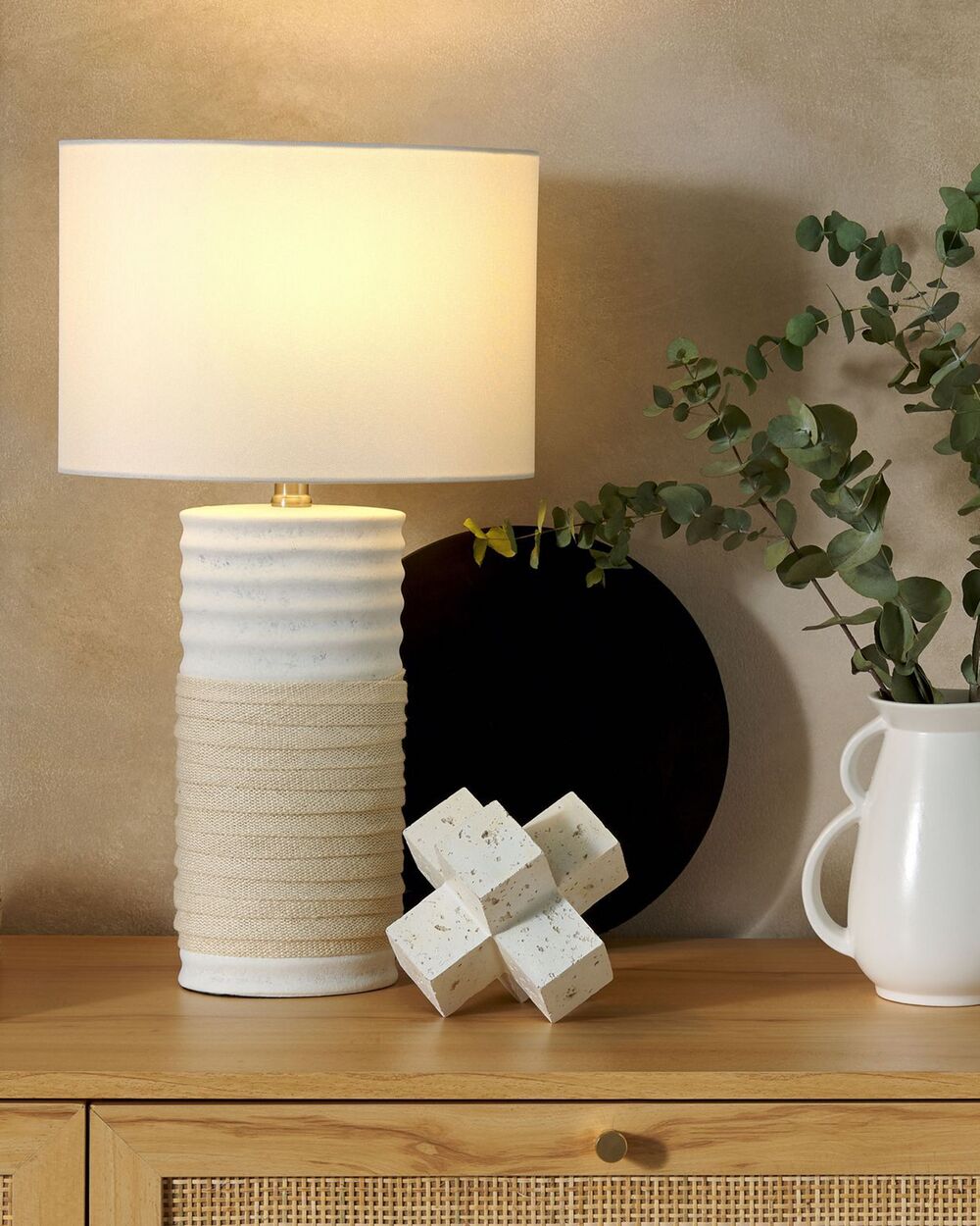 Lampe à poser NAVIA Porcelaine Beige clair