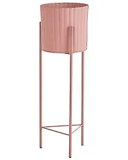 Set of 2 Elevated Plant Pots SAXIFRAGA 18/20 cm Metal Pink_1188118