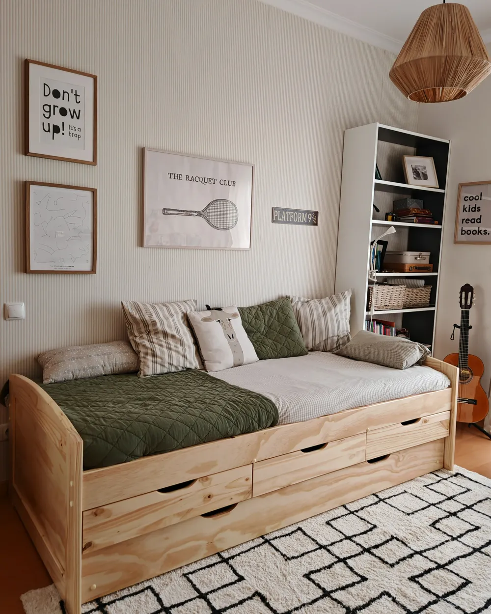 Trundle Bed Pine Wood PETIVILLE 90 x 200 cm (EU Single) Light Brown_979282