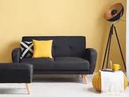 Sofa Bed 2 Seater FLORLI Fabric Black_704085