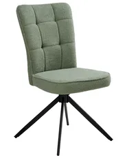 Set of 2 Dining Chairs Swivel RYAN Boucle Light Green_1042445