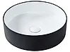 Countertop Basin TEBAR ⌀ 400 mm Ceramic Black/ White
