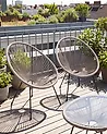 Set of 2 Garden Chairs ACAPULCO II PE Rattan Light Grey