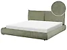 Bed Corduroy VINAY 180 x 200 cm (EU Super King) Olive Green