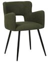 Lot de 2 chaises de salle à manger en tissu bouclé vert foncé SANILAC_877450