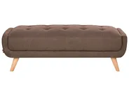 Sofa 2 Seater HABO with Ottoman Fabric Dark Brown_1077321