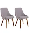 Conjunto de 2 sillas de comedor MELFORT Tela Gris pardo