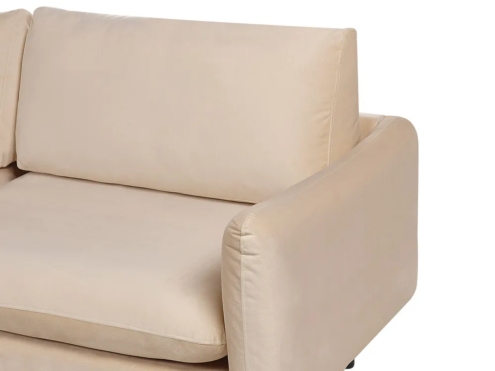 Corner Sofa 4 Seater VINTERBRO Velvet Beige Right Hand_897401