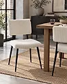 Conjunto de 2 sillas de comedor STURGIS Pana Blanco crema